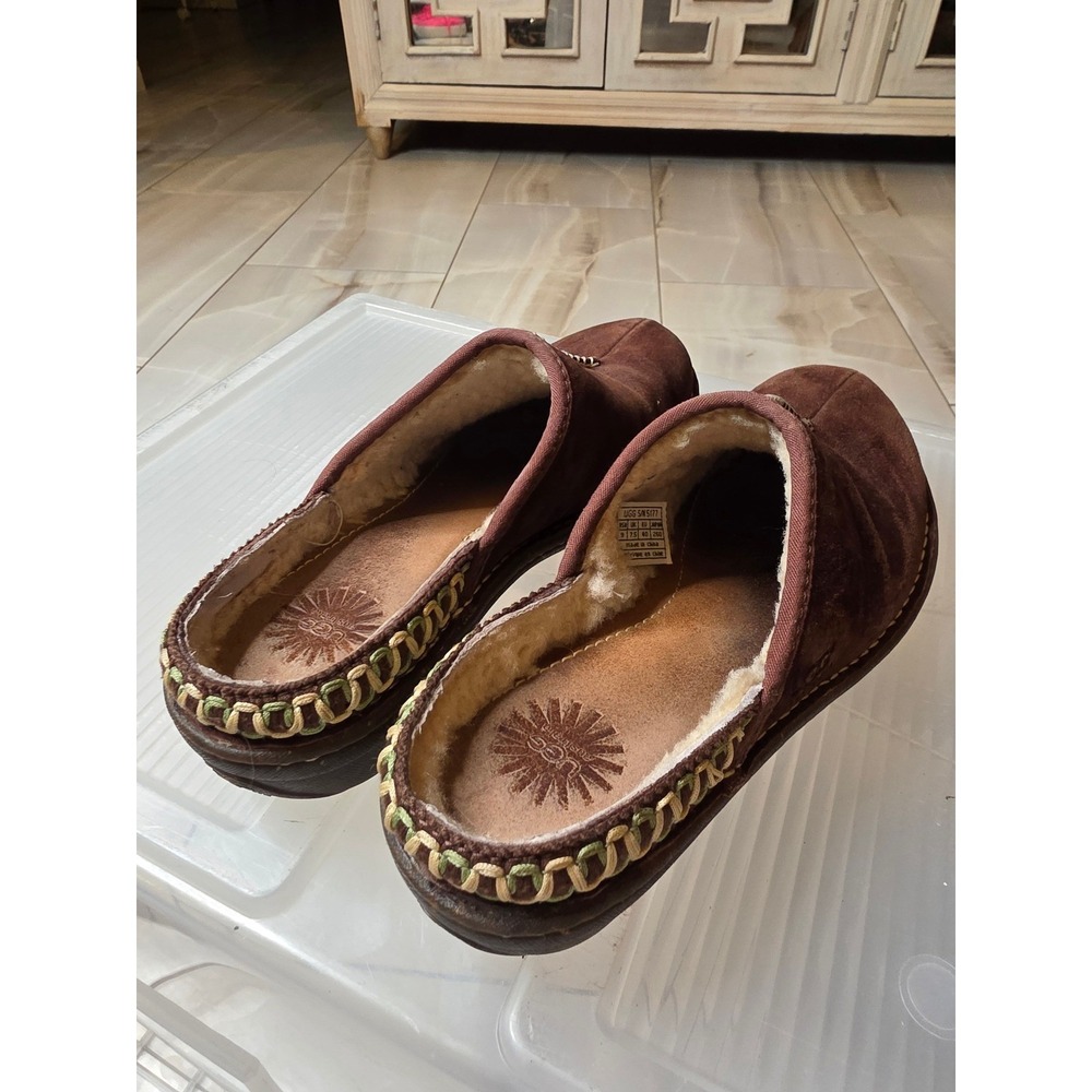 UGG Australia Nightengale Suede Sheepskin Clogs Mules Brown‎ 5177 Womens 9 - Picture 11 of 16